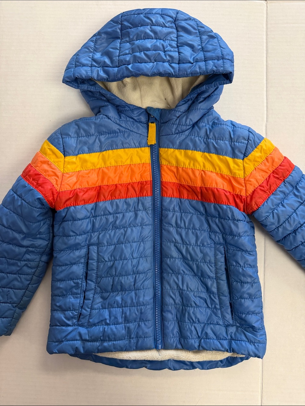 Cat & Jack Rainbow Puffer Winter Jacket 3T